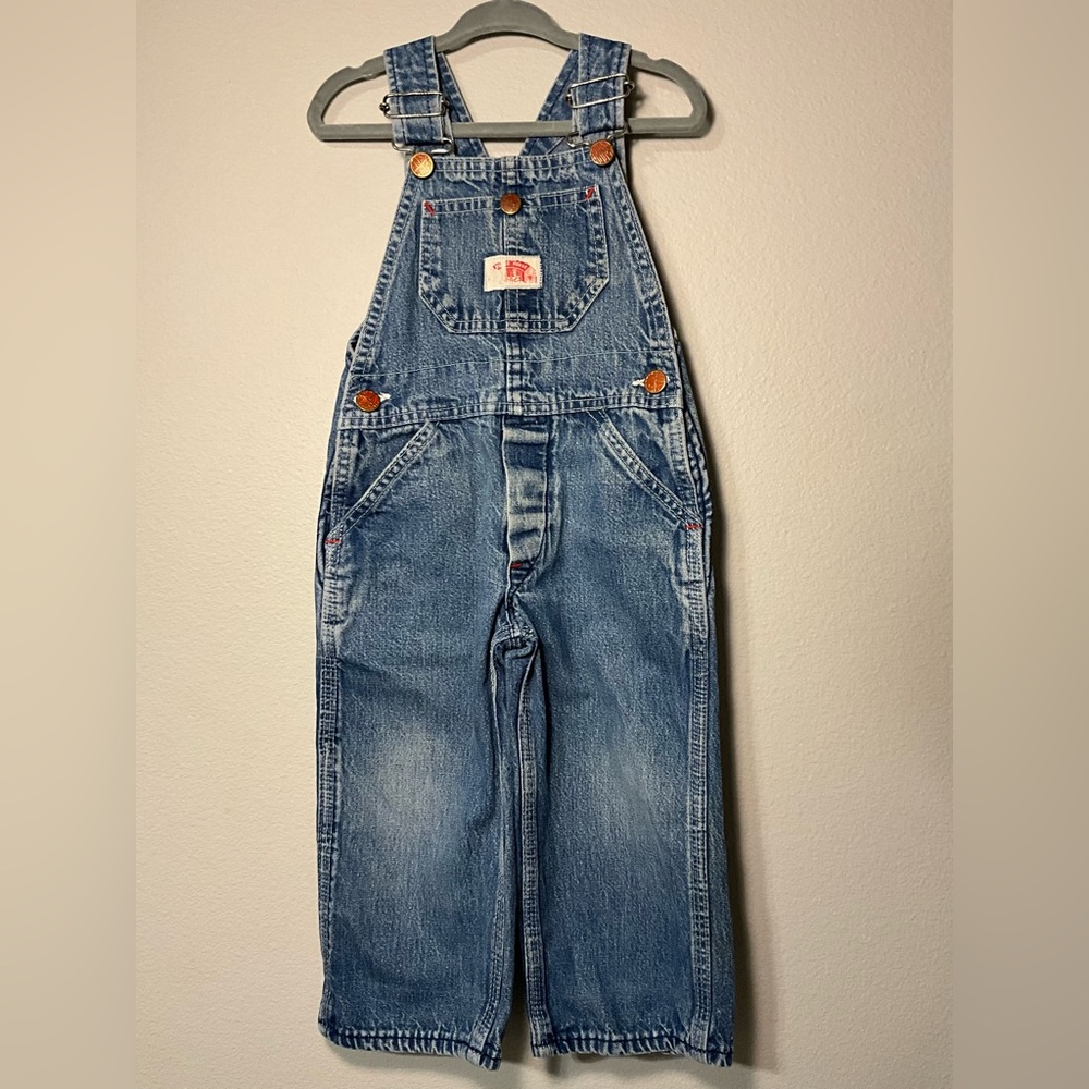 Kids Round House Blue Denim Overalls